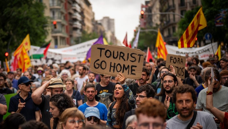 ‘Tourists go home:’ Anti-tourism protesters in Barcelona shoot visitors with water guns