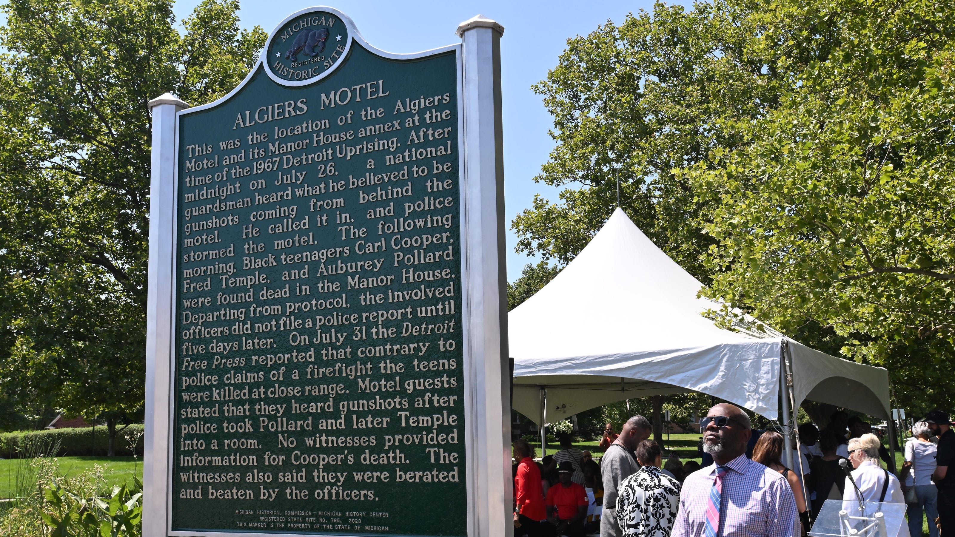 Survivors and family members honor Algiers Motel victims at historical marker dedication
