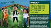 Netherlands v England offer: Get a completely free bet builder with Paddy Power