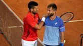 Novak Djokovic hit in head by bottle after beating Corentin Moutet in Rome