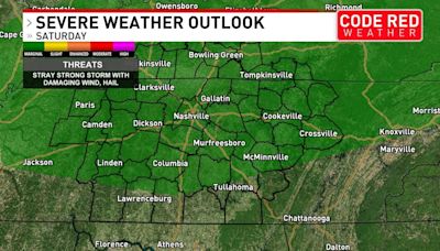 Code Red Weather: Strong storms possible across Middle Tennessee Saturday