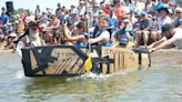 Cardboard boats take to the water off Southampton