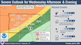Nashville weather: Damaging winds, quarter-size hail, tornadoes possible Wednesday