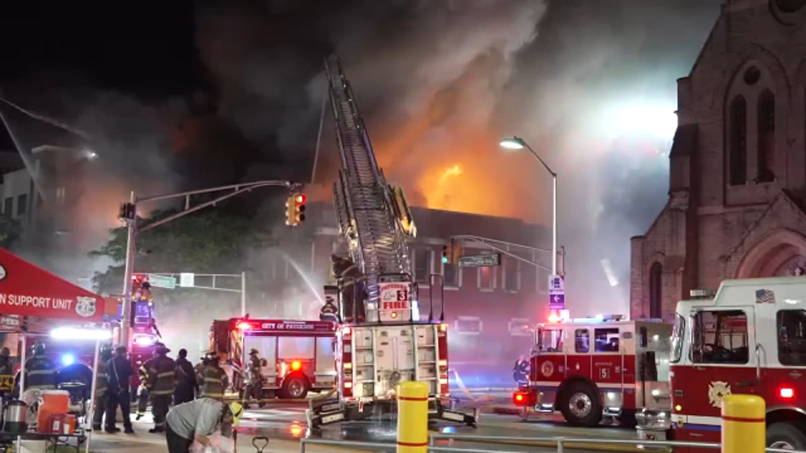 Massive fire rips through building in Paterson, New Jersey