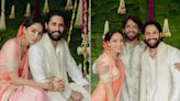 Sobhita Dhulipala Glows In A South Indian Peach Saree With Her Fiance Naga Chaitanya By Her Side