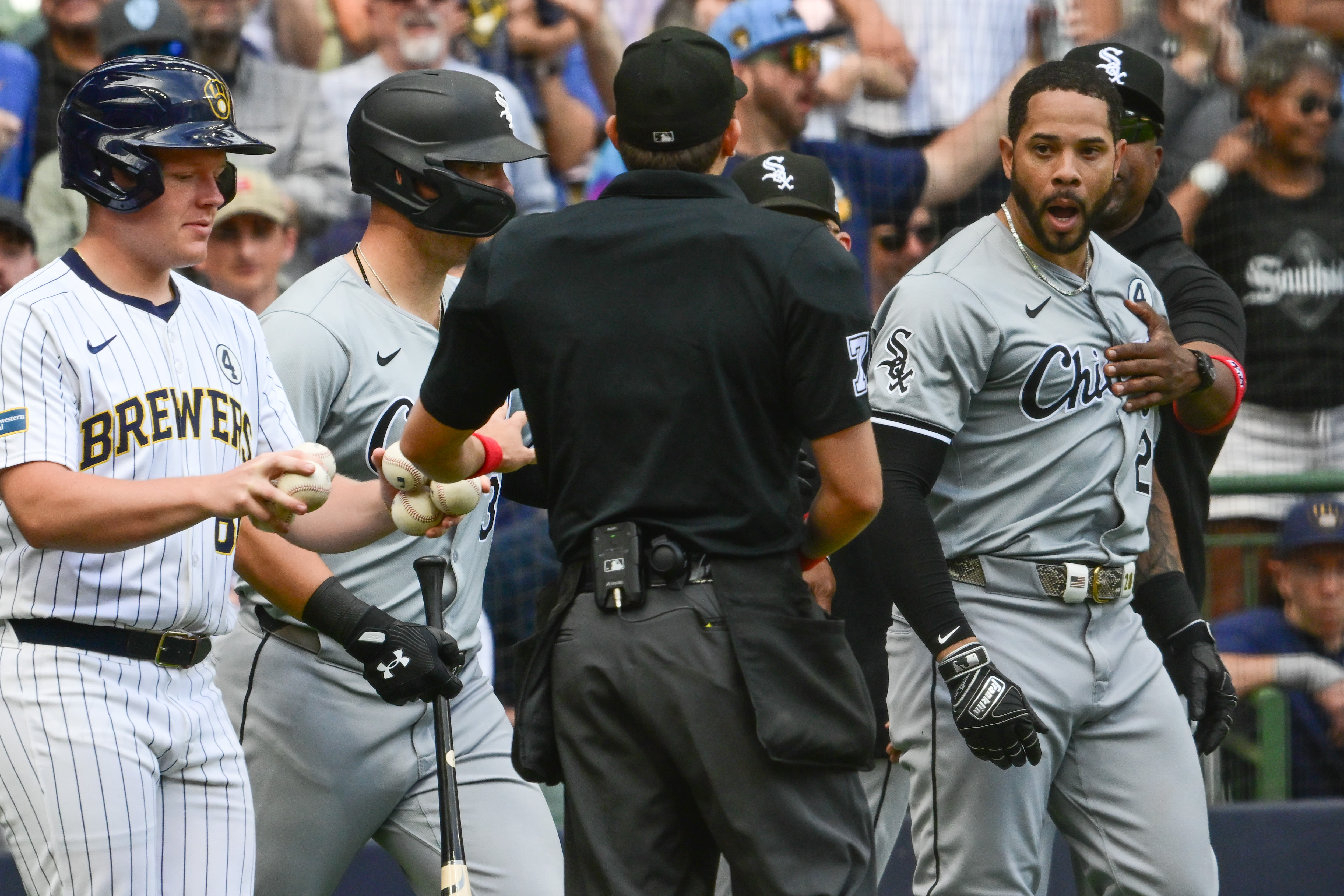 Tommy Pham calls out White Sox coach, Brewers catcher after play at the plate