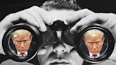 Binoculars in hand, reporters go Trump-spotting at New York trial