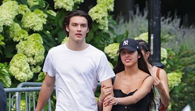 Olivia Rodrigo kisses boyfriend Louis Partridge in rare public outing