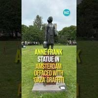 Anne Frank Statue in Amsterdam Defaced with 'Gaza' Graffiti