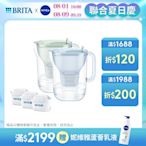 [共1壺3芯]德國BRITA Style純淨濾水壺 永續版 3.6L+全效型濾芯2入(冰川藍/森林綠)