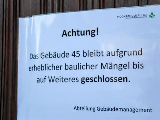 Hochschule Fulda sperrt ein Gebäude aus Sicherheitsgründen