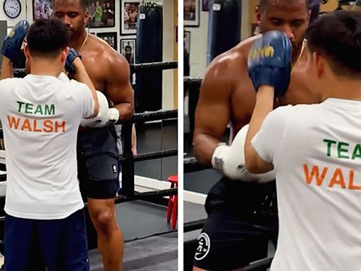 Russell Wilson Shows Off Muscular Physique In Boxing Session