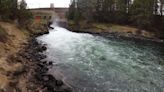 Spring comes to the Deschutes River, raising one section and dropping another