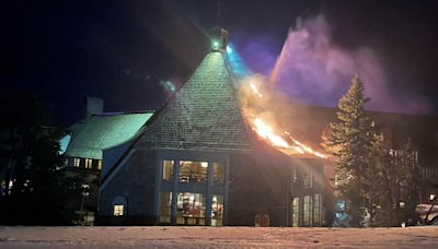 Couple evacuated from Timberline Lodge first spotted flames from the hot tub