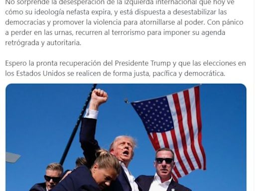 Durísimas críticas de Javier Milei contra la izquierda tras el intento de asesinato a Donald Trump
