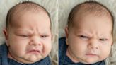 Newborn baby's photo shoot goes viral for his hilarious grumpy expression