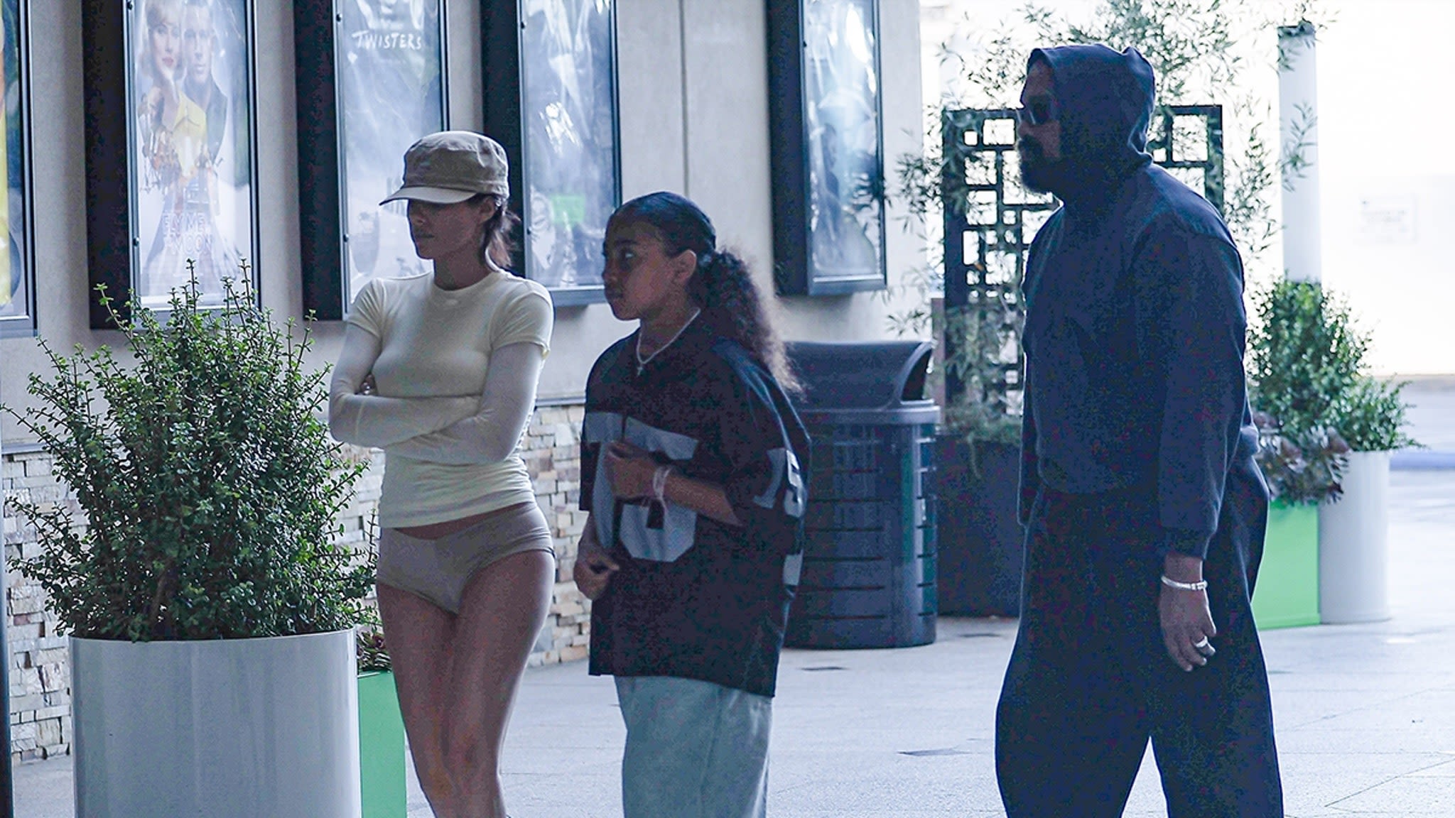 Bianca Censori Wears Tiny Shorts, Takes North West to 'Deadpool 3' with Kanye