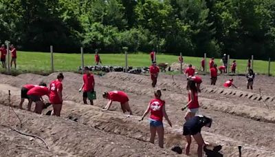 New Hampshire high schoolers plant crops for food bank