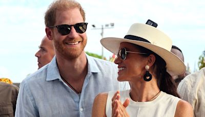 Meghan Markle and Prince Harry coordinate in cream for intimate gathering with Oprah Winfrey and Ellen DeGeneres