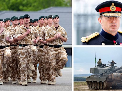 Three years to prepare for war: New head of British army says UK's fighting force needs to double