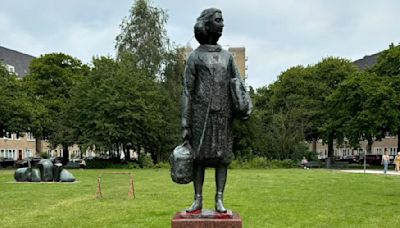 Anne Frank statue is defaced with 'Gaza' graffiti