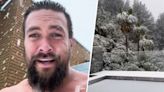 Jason Momoa enjoys a snowy surprise for his birthday