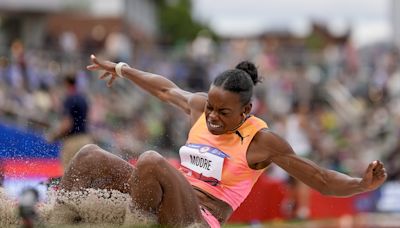 Olympic history for Jasmine Moore. She's the 1st US woman to qualify for triple and long jump