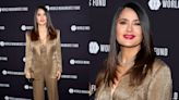 Salma Hayek Makes a Case for Metallic Power Suits