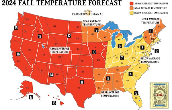 Farmer's Almanac predicts cooler fall in Columbus with above-average rainfall