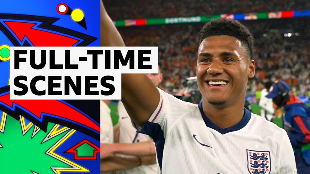 Euro 2024 video: England celebrate at the final whistle after beating Netherlands