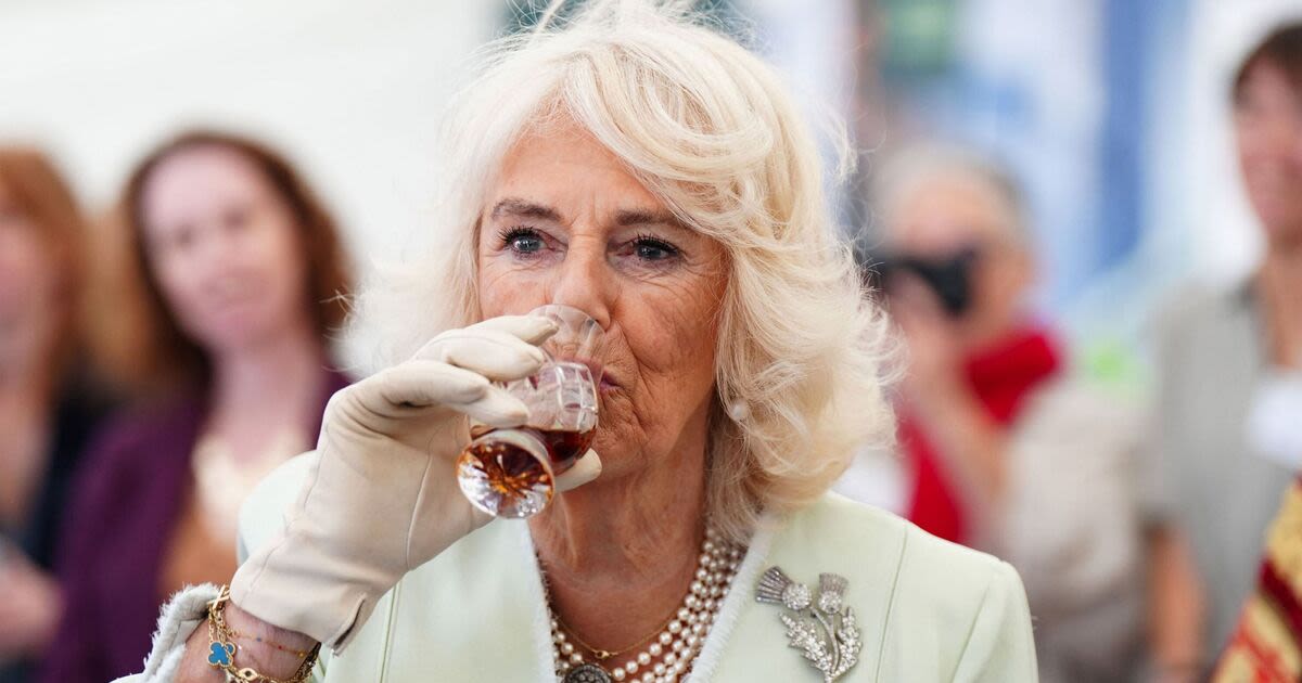 Queen Camilla's four-word remark after downing shot of whiskey with King Charles