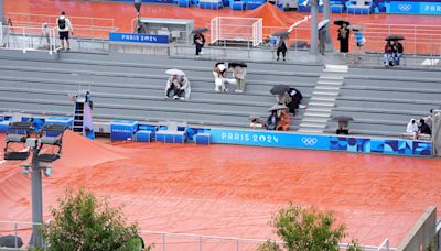 The Paris rain continues at Olympics as cyclists struggle and sports delayed