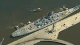 Battleship New Jersey arrives in Paulsboro after nearly 3 months of work at Philadelphia Navy Yard