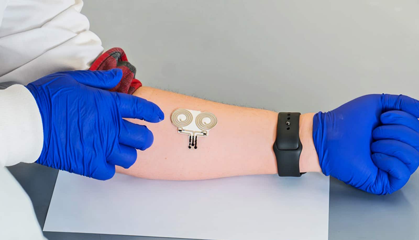 Wearable health sensor charges without wires or batteries