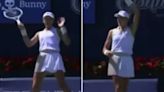 Tennis star bursts into tears after losing point while 'trying to dodge a bee'