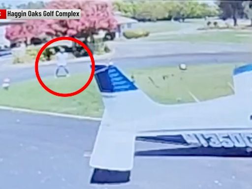 Pilot survives crash landing at California golf course with barely a scratch