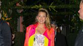 Blake Lively Is Giving Carrie Bradshaw In a Floral Maxidress and Neon Manolo Blahnik Heels