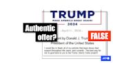 Fake Trump statement offering coin investment spreads online