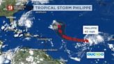 Tropical Storm Philippe develops in Atlantic Ocean, Ophelia weakens