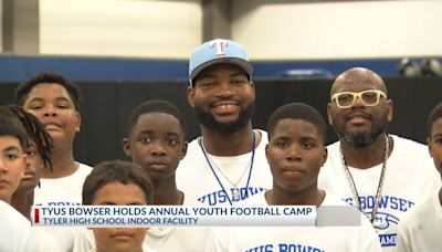 Former John Tyler football standout and NFL free agent Tyus Bowser holds annual youth football camp in Tyler