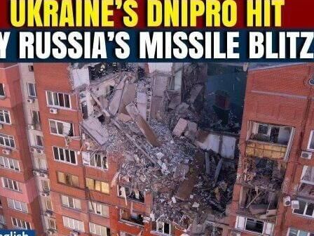 Russian Missiles Mercilessly Pound Ukraine’s Dnipro region, Residential Building Heavily Damaged