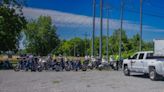 Patriot Guard Riders, law enforcement officers, escort Vietnam Traveling Memorial Wall