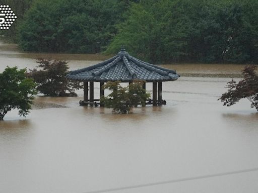 韓坡州降600毫米雨量淹水 漢江快淹橋面首爾警戒