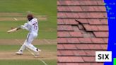 England vs West Indies: Tiles land on crowd as Shamar Joseph hits six