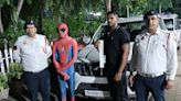 'Spiderman' rides on car's bonnet in Delhi, booked for traffic violations