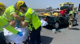 Dos heridos de 62 y 74 años en un accidente de tráfico en la autovía A-7, entre la Hoya y Lébor