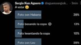 El Kun Agüero hizo una encuesta para cambiar su foto de perfil pero su imagen con Messi perdió