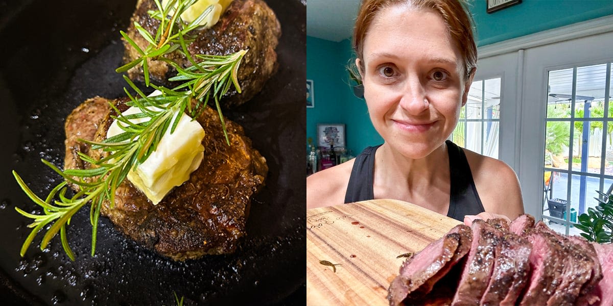 I made Ina Garten's 5-ingredient steak recipe. The filet mignon was just as good as some of the meals I've had at steak houses.