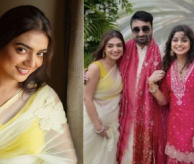 Fahadh Faasil's wife Nazriya Nazim shines brighter than a sunflower at Meera Nandan’s Haldi ceremony