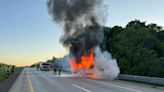 FD: US-131 back open after vehicle fire, oil spill